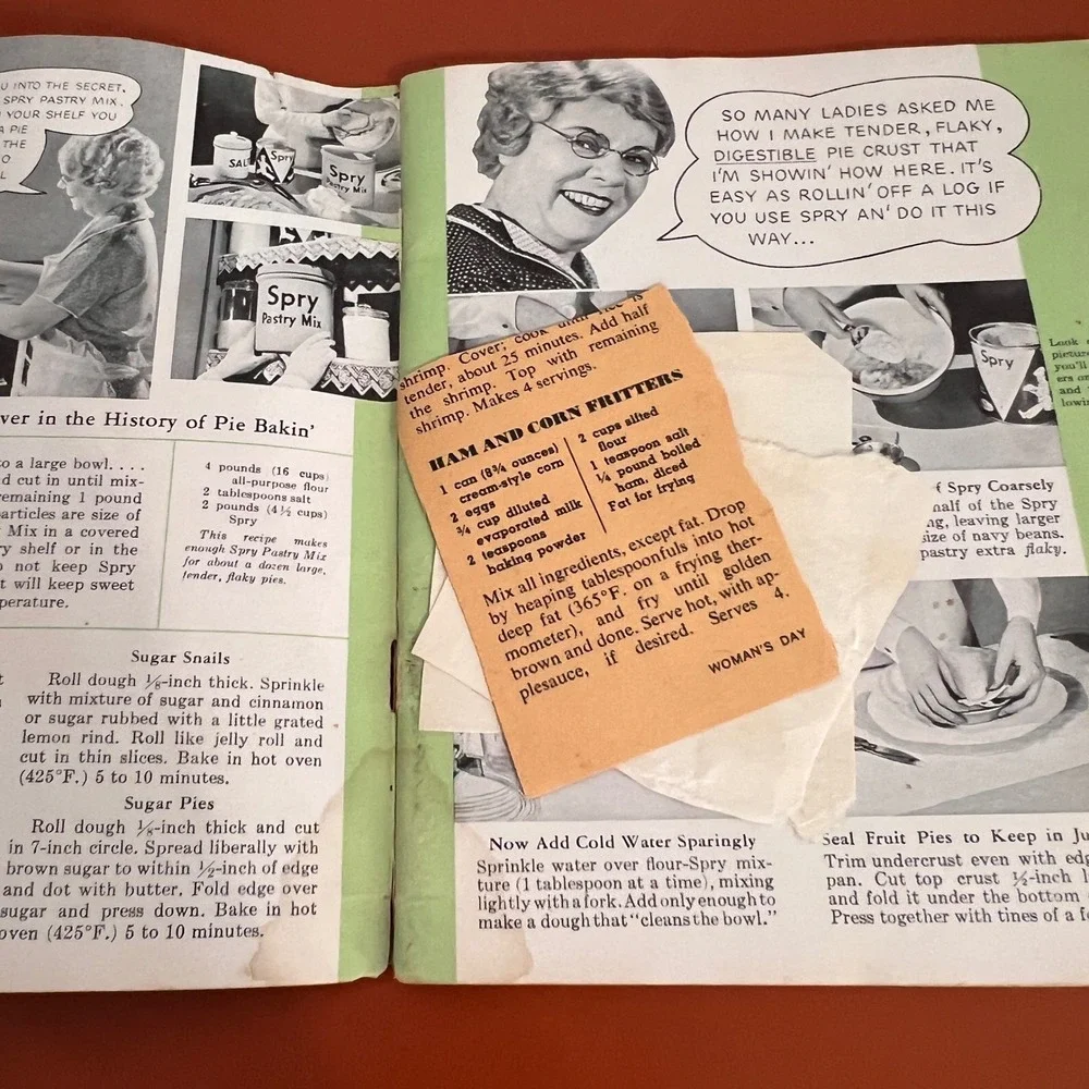 Vintage Aunt Jenny's Favorite Recipes Spry Shortening Cookbook Advertising 1930s